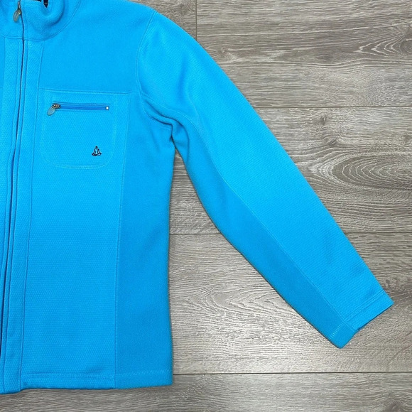 Izod Yoga Full Zip Fleece Jacket Aqua Blue M - Picture 5 of 16